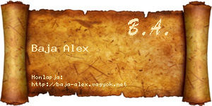 Baja Alex névjegykártya